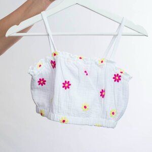 NEW! White Floral Crop Top